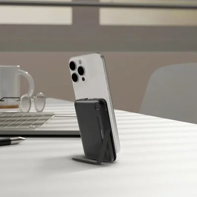 Porodo 10000Mah Power Bank Built-In Type-C & Stand - Black